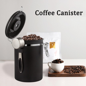 1.5L Coffee Canister Coffee Bean Jar Airtight Canister Stainles Steel With Scoop One Way Valve Cannist