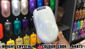 2K Paint  AIKKA AK873 White  BRIGHT CRYSTAL SERIES Colour Car Motor Paint DIY Aerosol Spray Cat Bancuh Kereta Putih
