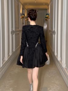 ZYHT EraVogue เดรสผู้หญิง เดรสสีดำ เดรสทรงเอ เดรสกำมะหยี่ เดรสทำงาน เดรสไฮโซ เดรสวินเทจ เดรสออกงาน เดรสปาร์ตี้ ชุดราตรี 21487