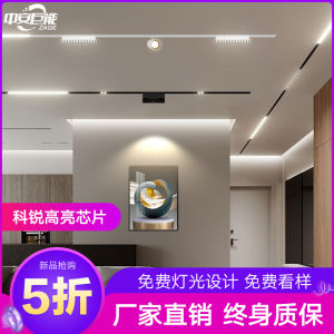Embedded Frameless Magnetic Sucker Track Light Headless Light Led Hidden Open-Mounted Line Spotlight Living Room Lighting White