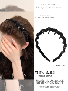 กิ๊บติดผมสีดำประดับคริสตัลสไตล์ย้อนยุคสำหรับผู้หญิง กิ๊บติดผมป้องกันการลื่น กิ๊บติดผมแบบมีฟัน กิ๊บติดผมแบบมีฟันสำหรับผู้หญิง