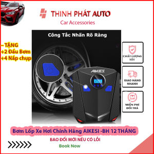 Bơm lốp ô tô xe hơi điện tử tự ngắt AIKESI (Tặng đầu bơm  trị giá 49k)- Bảo hành chính hãng 12 tháng