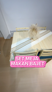 Modern Scandinavian Dining Set – 1 Waterproof Table & 4 Chairs Modern Style Suitable for Dining Area Furniture