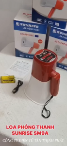 [HCM]Loa phóng thanh Sunrise SM9A loại 2 pin xài cực lâu công suất lớn 50W hàng chính hãng chất lượng cao