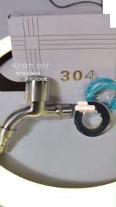 Kran Air Keran Tembok Taman Cucut Mesin Cuci Stainless Wall Faucet