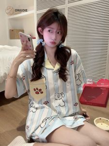 GONGDIE | Cooling Casual Cotton Womens Pajama Short Sleeve