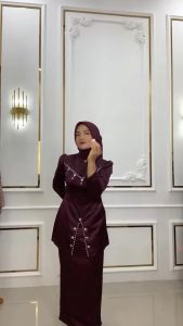 Oneset Baju Kurung Melayu Modern Malaysia Dress Pesta Setelan Wanita Set Baju Kondangan Kekinian