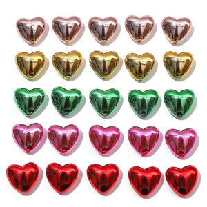 4ชิ้น/ถุง20X18มม. ลูกปัดอะคริลิคหัวใจมันวาวลูกปัดหลวมเสน่ห์สำหรับสร้อยข้อมือต่างหูพวงกุญแจอุปกรณ์ทำหัตถกรรม DIY