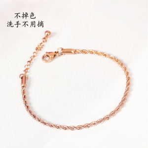 Korean Style Twisted Titanium Steel Bracelet for Women Student Best Friend Chain Light Luxury Rose Gold Ins Unique Design
