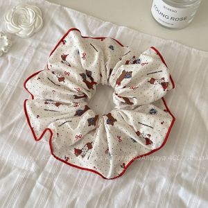 Korean Style Sweet Girl Ballet Print Sausage Dog Hair Ties Large Elastic Hair Bands for Girls Fashionable Hair Accessories