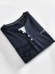 First-Line Label Cutting + Fake Two-Piece Design Export Tail Goods Spring and Summer Men Fashion All-Match Long Sleeves Cool T-shirt