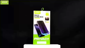 BISEN BG-773 Magic Glass Box 28°Privacy Tempered Glass For IP X/XS/ XR/XSMAX/11/12/13/14/15/16/17/Plus/Pro/Promax. Sealing Film.One Pull Dust-Free Instant Fit. Anti-Explosion Scratch Proof.Screen Protector Smartphone Accessory Protection Cover Cellphone.