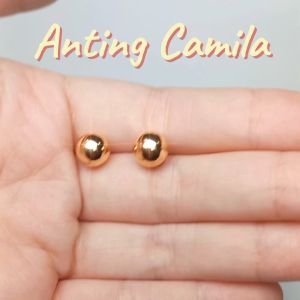 Anting Tindik Titanium Anti Luntur - Anti Karat Anting2 Wanita Viral Tiktok Xuping Model Bola Korea Terbaru Camil4