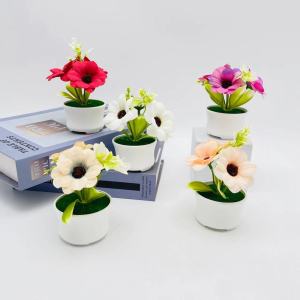 Artificial Chrysanthemum Flower Sunflower Plant Pot Bonsai Garden Home Decor