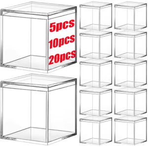 10ชิ้น กล่องอะครีลิคใสมีฝาปิด / กล่องพลาสติกใส่ขนม / กล่องใส่ของขวัญ / กล่องเก็บรูปสัตว์