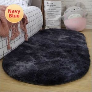 Scandinavian Elliptical Dyeing Silk Hair Carpet