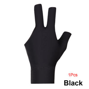 GOMOREON 1Pcs Billiard Gloves 3 Open Fingers Billiards Glove Pool Cue Gloves Spandex Lycra for Left Hand Hand Men Women