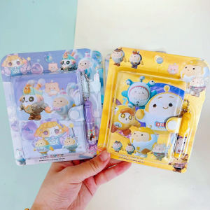 Egg Puff Party Notebook Student Mini Journal Book Ballpoint Pen Suit Young Adult Heart Portable Diary Notepad