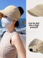 Summer Elegant Womens Sun UV Protection Quick Dry Fishing Cap Wide Brim Duckbill Half Empty Top Hat. 