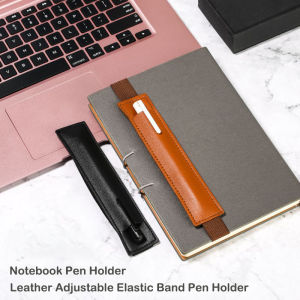1/2pcs Leather Adjustable Elastic Band Pen Holder Pen Pouch For Planner Pen Holder For Notebook Notebook Pen Holder