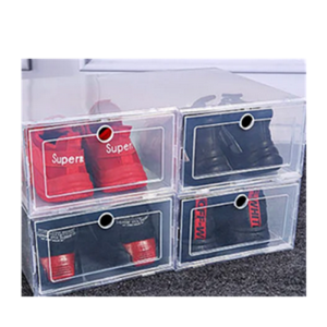 6 Pack Transparent shoe box shoes organizers thickened foldable Dustproof storage box Stackable combined shoe cabinet Sale