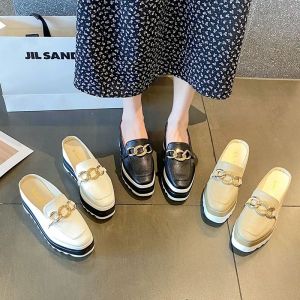 Large Size Thick Soled Toe Wrap Half Slippers Versatile Casual Slippers