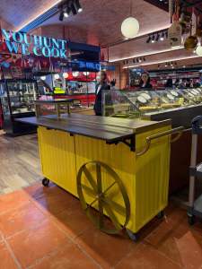 รถเข็นขายของขนาดยาว120กว้าง50สูง90ท๊อปไม้ยางพารา