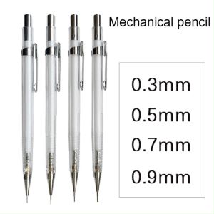 0.5/0.3/0.7/0.9MM Press Pencil Combination Set  School Office Supplies Transparent Multi-Purpose Drawing Pencil With Eraser