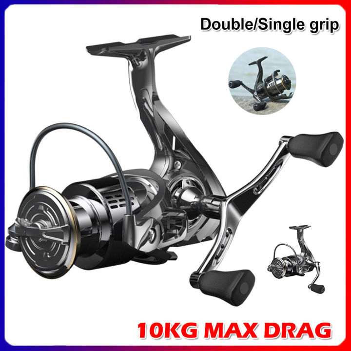 POKICH Lightweight Spinning Reel 10KG Max Drag Shallow Metal Spool