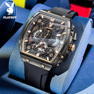 100% ของแท้ PLAYBOY นาฬิกาผู้ชาย กันน้ำ ของแท้ใหม่2025 สายสแตนเลส แฟชั่น โครโนกราฟ casual ปฏิทิน ส่องสว่าง นาฬิกา ประกัน 1 ปี
