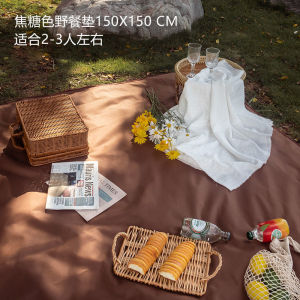 Picnic Mat French Style Artsy Ins Ethnic Style Outdoor Camping Waterproof and Moisture-Proof Liner Thickened Picnic Cloth Net Red Photo