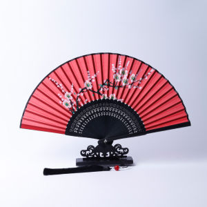 พัดกระดาษพับสไตล์โบราณ ผ้าไหม ลายดอกไม้ พัดเต้นรำ สำหรับเด็กและผู้ใหญ่ วัสดุกระดูกไหปลาร้า แหล่งกำเนิดสินค้า จีนแผ่นดินใหญ่