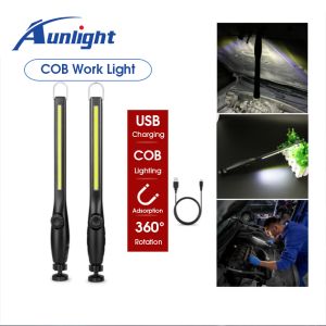 Aunlight Multi-Function LED Working Lamp Car Repair Light Outdoor USB Charging Hand Lamp COB Flashlight