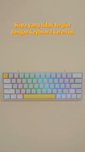 GAMEN Titan V All-New Titan Series Keyboard Gaming Mechanical Compact and Portable Keyboard 63 Keys 60% Layout Pluggable Port Type-C Blue Switch Wired RGB Light LED Light PBT Keycaps Backlight Original PC Laptop - Garansi 1 Tahun