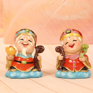 Chinese Style Buddha Statue Land God And Goddess Decorative Ornaments for Business Opening Wealth And Happiness Decoration