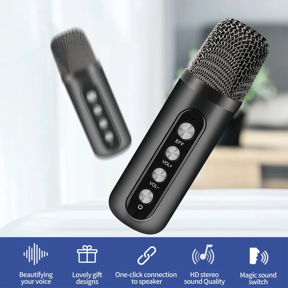 Karaoke Machine with Wireless MicrophonePortable Bluetooth
