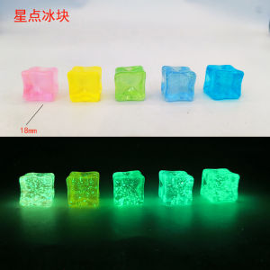 Luminous Ice Cube Multi-Color Blocks Luminous Stone Creative Decoration DIY Crystal Ornament Kids Toy Transparent Glowing Stone