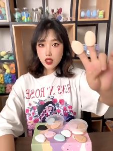 5pcs/7pcs Finger Thumb Cosmetic Puff/Mini Size Cosmetic Puff/Finger Shape Thumb Air Cushion Sponge