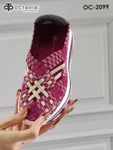 OCTAVIA Sepatu Slip On Rajut Knit Wedges Wanita #OC-2099