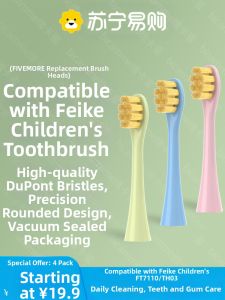 Soft Bristle Electric Toothbrush Head for Children FLYCO FT7110/ TH03 Infant And Toddler Replacement Brush Head Oral Care