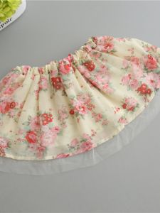Summer New Style Girls Skirt Baby Dress Pleated Chiffon Floral Kindergarten Cute Short Skirt Breathable Loose Fit Short Skirt