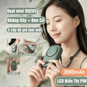 Quạt đeo cổ không cánh chạy bằng pin sạc cổng USB 3 tốc độ tiện dụng Quạt Đeo Cổ Mini Quạt Tích Điện sức khoe