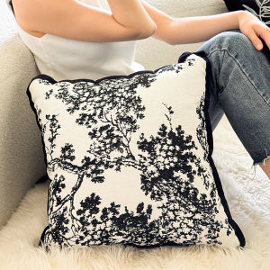 Manyues Huandanqi New Chinese Style Embroidered Living Room Sofa Cushion Bedroom Soft Decoration Pillowcase Pillow Cover without Core