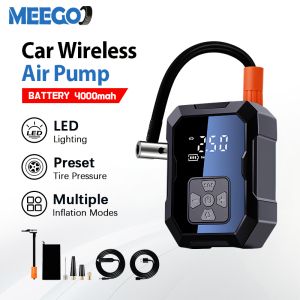 MeeGoo Portable Air Compressor Wireless Dual Display Tyre Pump 2in1 Pump+Powerbank Car Tyre Inflator Heavy Duty Motorcycle Compressor Machine无线双显车载气泵