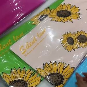 20 LEMBAR Kertas Buket Motif Bunga Matahari Wrapping Cellephone 6178