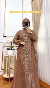 Gamis Set Outer Brokat Terpisah & Dress Ceruty Babydoll: Elegan & Stylish