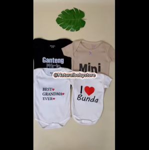 Jumper Bayi Motif FAMILY / KELUARGA / Jumper Pendek Bayi Mama Papa Ayah Bunda