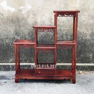 Kệ tam sơn bậc thang bày đồ trang trí kê bày đồ gỗ lim cao 100cm