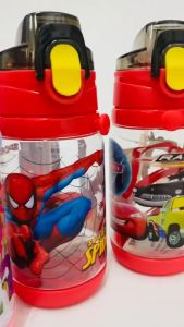 Comel Spiderman Superhero Water Bottle with Straw 400ML