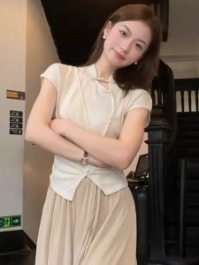 HUOLISI | Flattering Slimming Short Sleeve Qipao Style T Shirt